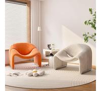 KIBONCY Mid Century Modern Couch, Upholstered Faux,Light Luxury Single Sofa Chair,for Living Room Balcony Office(8)