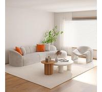 KIBONCY Mid Century Modern Couch, Upholstered Faux,Light Luxury Single Sofa Chair,for Living Room Balcony Office(9)