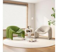 KIBONCY Mid Century Modern Couch, Upholstered Faux,Light Luxury Single Sofa Chair,for Living Room Balcony Office(7)