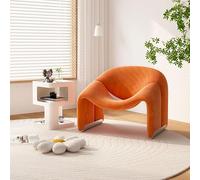 KIBONCY Mid Century Modern Couch, Upholstered Faux,Light Luxury Single Sofa Chair,for Living Room Balcony Office(6)