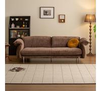 KIBONCY Mid-Century Modern Curved Sofa, 3-Seat Couch, Breathable Fabric with Upholstered for Living Room Apartment Office(1.8m)