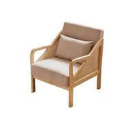 KIBONCY Mid Century Modern Rattan Accent Chair with Solid Wood Frame, Natural &, for Small Spaces(C,130cm)