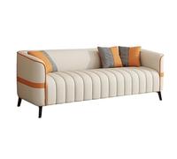 KIBONCY Mid Century Modern Tufted Sofa Couch, Anti-Scratch Faux Leather Accent Loveseat, Heavy Duty Metal Leg Living Room Furniture for Home Area(C,118cm)
