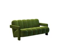 KIBONCY Mid-Century Padded Armrest Upholstered Sofa, Channel Tufted Bubble Shaped Velvet Accent Couch, Multi-Size Indoor Leisure for Home(H)
