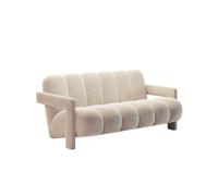 KIBONCY Mid-Century Padded Armrest Upholstered Sofa, Channel Tufted Bubble Shaped Velvet Accent Couch, Multi-Size Indoor Leisure for Home(D)