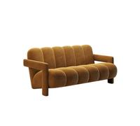 KIBONCY Mid-Century Padded Armrest Upholstered Sofa, Channel Tufted Bubble Shaped Velvet Accent Couch, Multi-Size Indoor Leisure for Home(I)