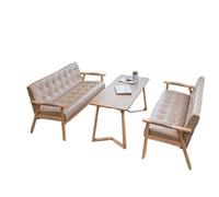 KIBONCY Mid-Century Retro Modern Solid Wood Armrest Accent Chair, Upholstered Comfy Side with Wooden Frame for Living Room Bedroom Reading(D)