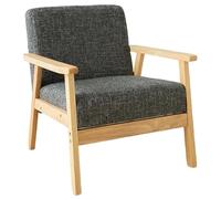 KIBONCY Mid-Century Solid Wood Sofa Chair Comfy Bedroom Chairs for Adults,Small Wide Reading Nook Arm, Modern for Living Room, Office(9)