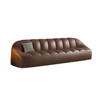 KIBONCY Minimalist Bubble Leather Sofa, 4-Seater Tufted Couch with Decor Pillow for Lounge & Waiting Area ID-Century PU,Multi Colors(A,210cm)