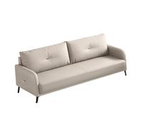 KIBONCY Minimalist Cat Claw Leather Couch,Scratch Resistant Waterproof with Metal Legs, Pet Friendly Upholstery for Modern Living Room(C,200cm)