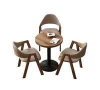 KIBONCY Modern 3-Piece Round Table and Chairs Set,1 3 Furniture, Wooden & Soft Upholstered with for Home/Cafe Decor(E)