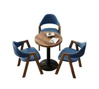 KIBONCY Modern 3-Piece Round Table and Chairs Set,1 3 Furniture, Wooden & Soft Upholstered with for Home/Cafe Decor(G)