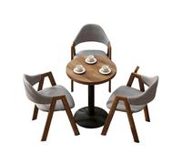KIBONCY Modern 3-Piece Round Table and Chairs Set,1 3 Furniture, Wooden & Soft Upholstered with for Home/Cafe Decor(D)