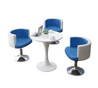 KIBONCY Modern 3-Piece Round Table and Swivel Chair Set, Compact with Chairs, Dining for Small Family Gatherings(A)