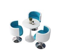 KIBONCY Modern 3-Piece Round Table and Swivel Chair Set, Compact with Chairs, Dining for Small Family Gatherings(H)