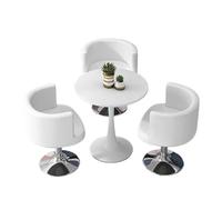 KIBONCY Modern 3-Piece Round Table and Swivel Chair Set, Compact with Chairs, Dining for Small Family Gatherings(I)