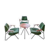 KIBONCY Modern Accent Chair with Arms for Living Room,raditional Style Metal Table and Chairs with Faux Leather Upholstery,Indoor/Outdoor Patio Cafe Seating(2)