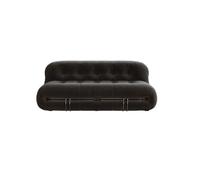 KIBONCY Modern Armless Modular Marshmallow Sofa, Button Tufted Waterproof Faux Leather Lounge Couch, Flexible Combination Deep Seat for Home Living(C)