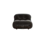 KIBONCY Modern Armless Modular Marshmallow Sofa, Button Tufted Waterproof Faux Leather Lounge Couch, Flexible Combination Deep Seat for Home Living(A)