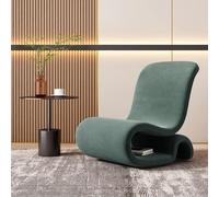 KIBONCY Modern Artistic Irregular Single Sofa Chair - Minimalist Italian Luxury Metal Accent Chair, Creative Leisure Chair for Reading Living Room(Forest Green)