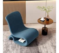 KIBONCY Modern Artistic Irregular Single Sofa Chair - Minimalist Italian Luxury Metal Accent Chair, Creative Leisure Chair for Reading Living Room(Pale Sky Blue)