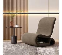 KIBONCY Modern Artistic Irregular Single Sofa Chair - Minimalist Italian Luxury Metal Accent Chair, Creative Leisure Chair for Reading Living Room(Coffee Brown)