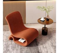 KIBONCY Modern Artistic Irregular Single Sofa Chair - Minimalist Italian Luxury Metal Accent Chair, Creative Leisure Chair for Reading Living Room(Terracotta Orange)