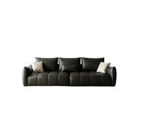KIBONCY Modern Black Faux Leather Sofa Oversized Modular Set, 3 Seater Couch and Accent Chair, Luxury Armchair for Bedroom & Office(250cm)