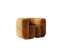 KIBONCY Modern Channel Tufted Boucle Sofa, Mid-Century Lounge Chair, Curved Upholstered Couch for Living Room, Apartment, Hotel Lobby(A,100cm)
