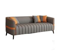 KIBONCY Modern Channel Tufted Faux Leather Loveseat Sofa, Upholstered Couch, Sturdy Metal Leg Small Space Living Room Furniture for Apartment Office(A,182cm)