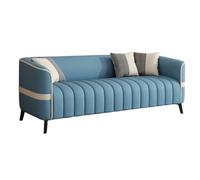 KIBONCY Modern Channel Tufted Faux Leather Loveseat Sofa, Upholstered Couch, Sturdy Metal Leg Small Space Living Room Furniture for Apartment Office(B,118cm)