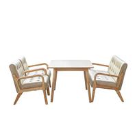 KIBONCY Modern Commercial Seating Set - 2/4 Chair & Table Lounge Mid Century for Living Room, Upholstered Comfy Armchair with Solid Wood Frame(3)