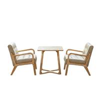 KIBONCY Modern Commercial Seating Set - 2/4 Chair & Table Lounge Mid Century for Living Room, Upholstered Comfy Armchair with Solid Wood Frame(1)