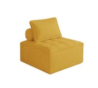 KIBONCY Modern Corduroy Accent Chair, Comfortable Modular Sofa with Neck Support Pillow, Fashionable Tufted Seat, Space-Saving Furniture for Small Spaces(A,80x80x40cm)