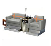 KIBONCY Modern Cross Stitched Billiard Viewing Sofa, Heavy Duty Commercial Pool Hall Lounge Chair PU Upholstered Waiting Seat for Center(C)