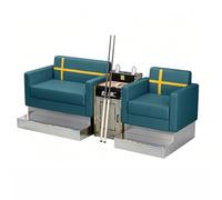 KIBONCY Modern Cross Stitched Billiard Viewing Sofa, Heavy Duty Commercial Pool Hall Lounge Chair PU Upholstered Waiting Seat for Center(B)