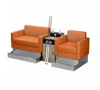 KIBONCY Modern Cross Stitched Billiard Viewing Sofa, Heavy Duty Commercial Pool Hall Lounge Chair PU Upholstered Waiting Seat for Center(D)