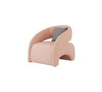 KIBONCY Modern Curved Accent Chair, Lounge with Pillow Velvet Upholstered Armchair Design,for Living Room(E)