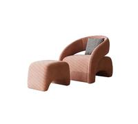 KIBONCY Modern Curved Accent Chair, Lounge with Pillow Velvet Upholstered Armchair Design,for Living Room(H)