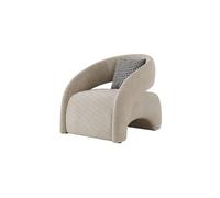 KIBONCY Modern Curved Accent Chair, Lounge with Pillow Velvet Upholstered Armchair Design,for Living Room(D)