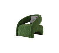 KIBONCY Modern Curved Accent Chair, Lounge with Pillow Velvet Upholstered Armchair Design,for Living Room(B)