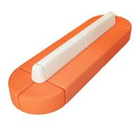 KIBONCY Modern Curved Leisure Reception Sofa Simple Curved Sofa Cabinet Combination, for Office Lobby, Hotel Lobby, Company Training Center(4)