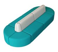 KIBONCY Modern Curved Leisure Reception Sofa Simple Curved Sofa Cabinet Combination, for Office Lobby, Hotel Lobby, Company Training Center(2)