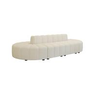KIBONCY Modern Curved Pumpkin Channel Tufted Sofa, Multi-Size Velvet Upholstered Sectional with Solid Wood Frame, Accent Furniture for Living Room(H)