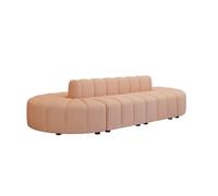 KIBONCY Modern Curved Pumpkin Channel Tufted Sofa, Multi-Size Velvet Upholstered Sectional with Solid Wood Frame, Accent Furniture for Living Room(O)