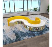 KIBONCY Modern Curved S-Shaped Bookcase Sofa, Irregular-Shaped Early Education Library Multi-Functional Bookshelf(A)