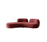 KIBONCY Modern Curved Velvet Sofa, 2-Seater Asymmetrical Couch with Frosted Upholstery Minimalist Loveseat, for Living Room(B,180cm)