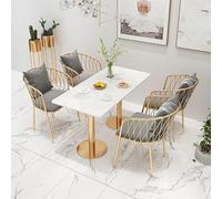 KIBONCY Modern Dining Table Set Office Business Hotel Lobby Reception Dining Table Tea Shop Table and Chair Set Simple(D)