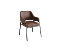 KIBONCY Modern Faux Leather Dining Chair with Metal Frame, Minimalist Accent, Upholstery with Black Legs for Living Room(A)