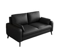 KIBONCY Modern Faux Leather Loveseat Sofa, 2 Seater Small Space Couch Wooden Legs, Compact Upholstered Double Seat for Apartment Living Room Bedroom(C,190cm)